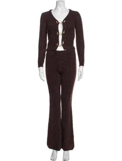 Pre-owned Cult Gaia Wool Pant Set In Brown