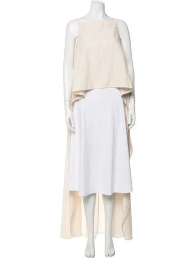 Pre-owned Cult Gaia Wool Square Neckline Top In Neutrals