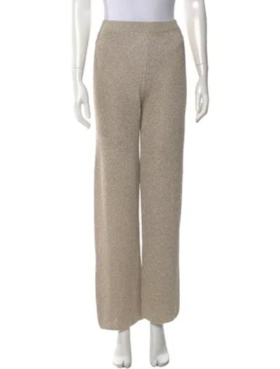Pre-owned Cult Gaia Wool Straight Leg Pants In Neutral