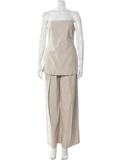 Pre-owned Cult Gaia Wool Striped Pantsuit In Neutral