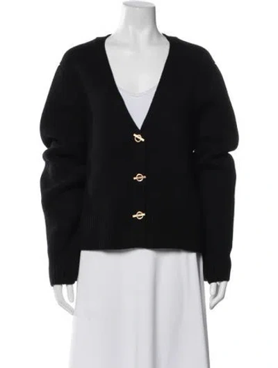 Pre-owned Cult Gaia Wool V-neck Sweater In Black