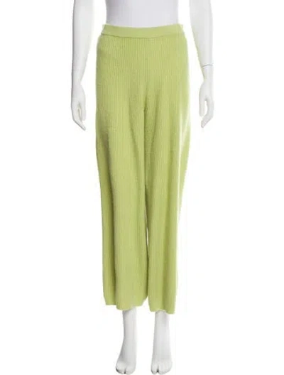 Pre-owned Cult Gaia Wool Wide Leg Pants In Green