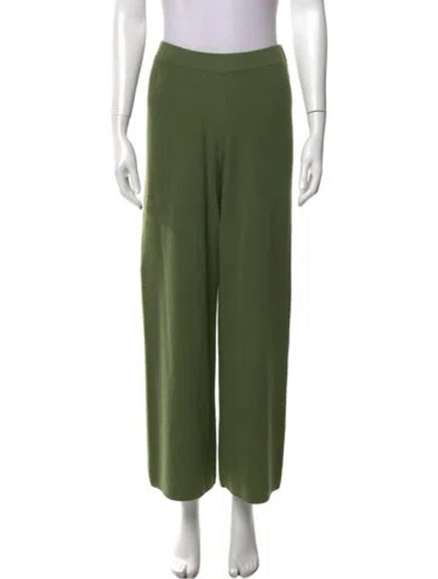 Pre-owned Cult Gaia Wool Wide Leg Pants In Green