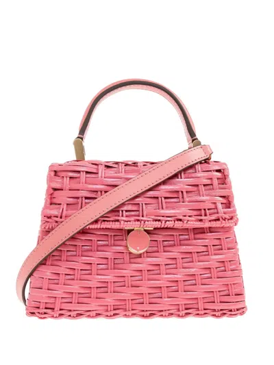Cult Gaia Woven Top-handle Mini Bag In Pink