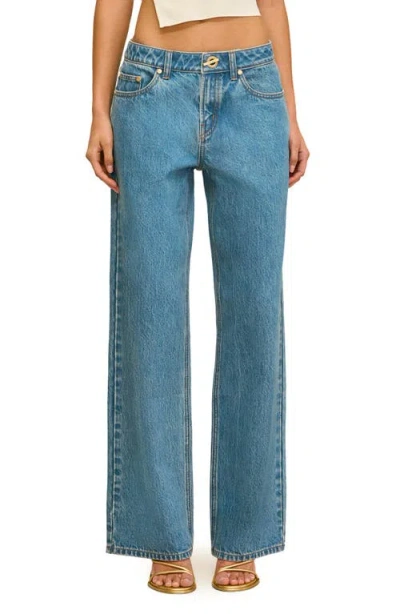 Cult Gaia Wynn Straight Leg Jeans In Blue