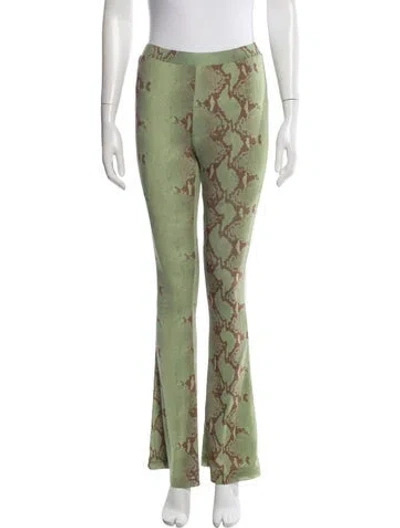 Pre-owned Cult Gaia X Bratz Animal Print Flared Pants In Green