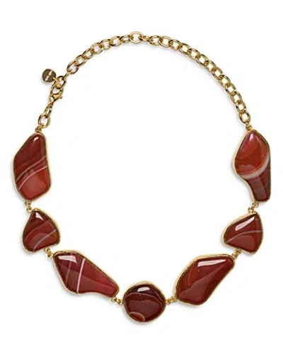 Cult Gaia Yachne Choker Statement Necklace, 19 In Red/gold