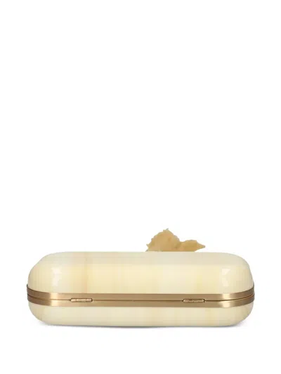 Cult Gaia Yasmin Marble-effect Tassel Clutch In Neutral