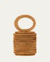 Cult Gaia Yasmina Rattan Ring Top-handle Bag In Toasted Natural