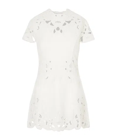 Cult Gaia Zafira Guipure-lace Linen Mini Dress In White