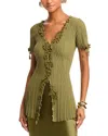Cult Gaia Knitted Halterneck Avery Dress In Cedar