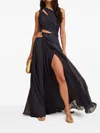 Cult Gaia Zan One-shoulder Cut-out Gown In Blue