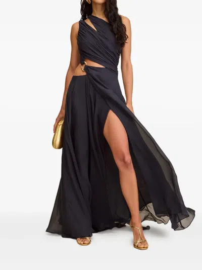 Cult Gaia Zan One-shoulder Cut-out Gown In Blue