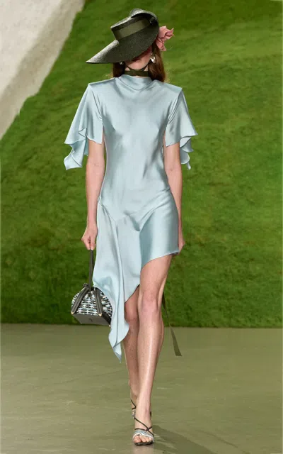 Cult Gaia Zela Silk Mini Dress In Blue