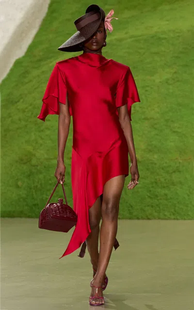 Cult Gaia Zela Silk Mini Dress In Red