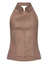 Cult Gaia Zip-up Halterneck Vest