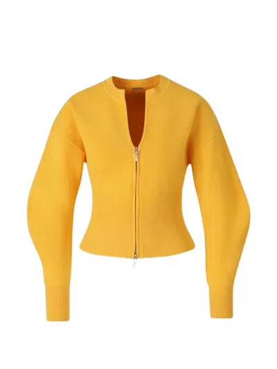 Cult Gaia Zip-fastening Cardigan In Yellow