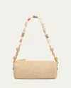 Cult Gaia Zozina Stone-embellished Raffia Shoulder Bag In Brown