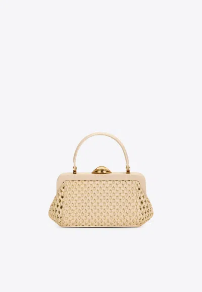 Cult Gaia Zuma Raffia Crossbody Bag In White