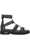 Cult Leather Zip-fastening Sandals In Black