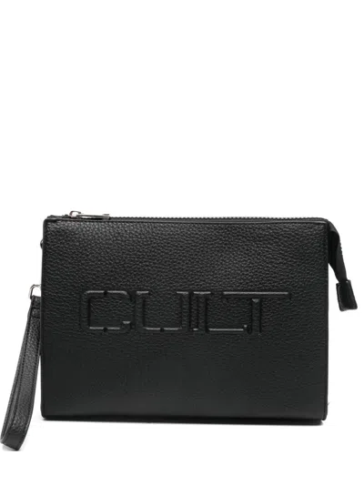 Cult Logo-embossed Clutch Bag In Black