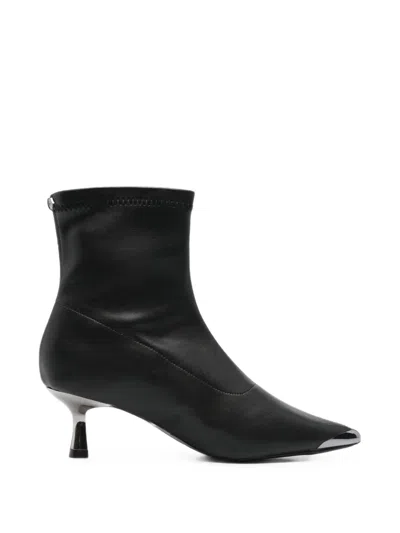 Cult Metal-toe Pointed-toe Ankle Boots In Black