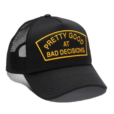 Cult Of Individuality Bad Decisions Mesh Back Trucker Hat In Black