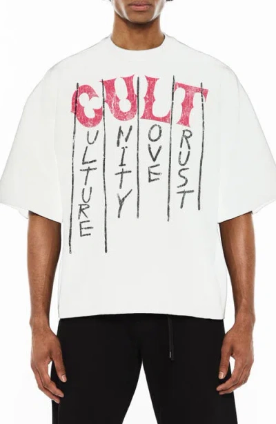 Cult Of Individuality Boxy Fit Cotton Graphic T-shirt In White