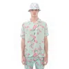 Cult Of Individuality Camp Short Sleeve Woven Shirt In Cherry Blossom In Multi