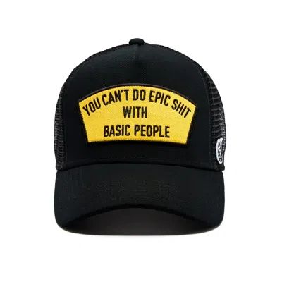 Cult Of Individuality Cant Do Epic Shit Mesh Back Trucker Hat In Black