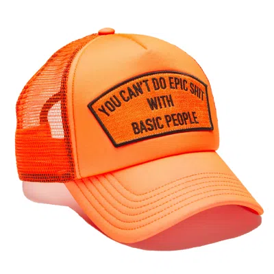 Cult Of Individuality Cant Do Epic Shit Mesh Back Trucker Hat In Coral