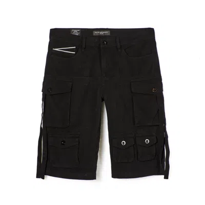 Cult Of Individuality Cargo Shorts In Vintage Black