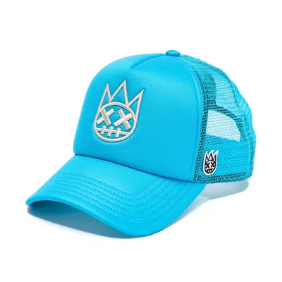 Cult Of Individuality Clean Shimuchan Logo Mesh Back Trucker Hat In Blue