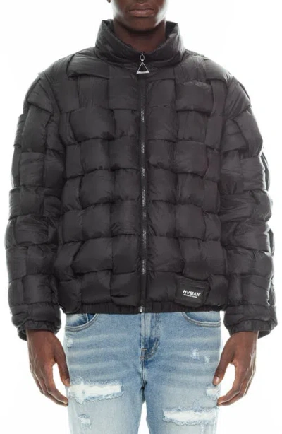 Cult Of Individuality Convertible Quilted Puffer Jacket In Black