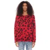 Cult Of Individuality Animal Print Sweater In Red