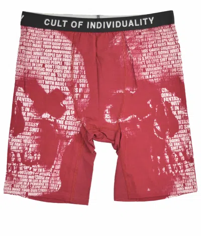 Cult Of Individuality Cult Briefs "skull" In Coral / Beet Red In Multi