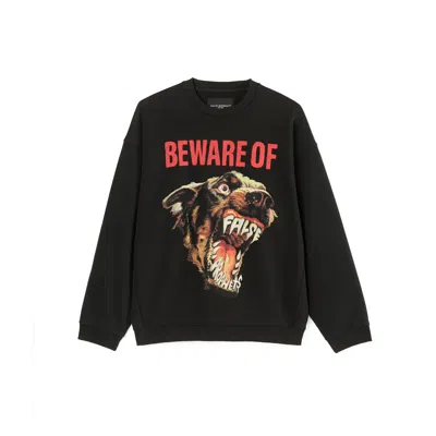 Cult Of Individuality Cult's Crew Neck Fleece Sweater "false Prophets" In Pirate Black