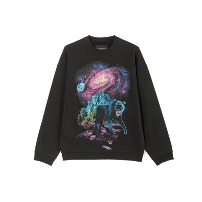 Cult Of Individuality Cult's Crew Neck Fleece Sweater In Pirate Black