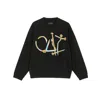 Cult Of Individuality Cult's Crew Neck Fleece Sweater "nailhead" In Pirate Black