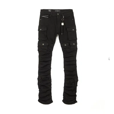 Cult Of Individuality Cult's Hipster Nomad Cargo Jeans In Double Black