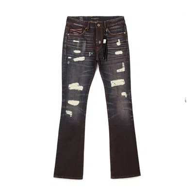 Cult Of Individuality Cult's Lenny Bootcut Jeans In Brick In Blue