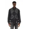Cult Of Individuality Cult's Paisley Varsity Jacket In Black