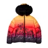 Cult Of Individuality Cult's Puffer Jacket With Fur Hood In Sunburst