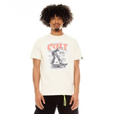 Cult Of Individuality Cult's Short Sleeve Crew Neck Tee "lsd" In Winter White
