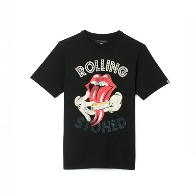 Cult Of Individuality Cult's Short Sleeve Crew Neck Tee "rolling Stoned" In Pirate Black