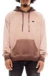 Cult Of Individuality Distressed Two-tone Hoodie In Vintage Brown