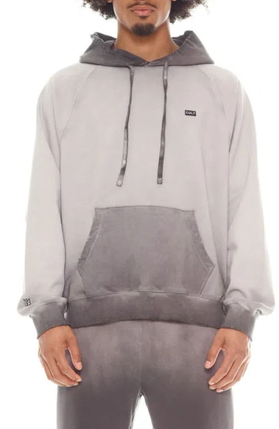 Cult Of Individuality Distressed Two-tone Hoodie In Vintage Charcoal