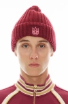 Cult Of Individuality Embroidered Logo Cotton Knit Beanie In Cabernet