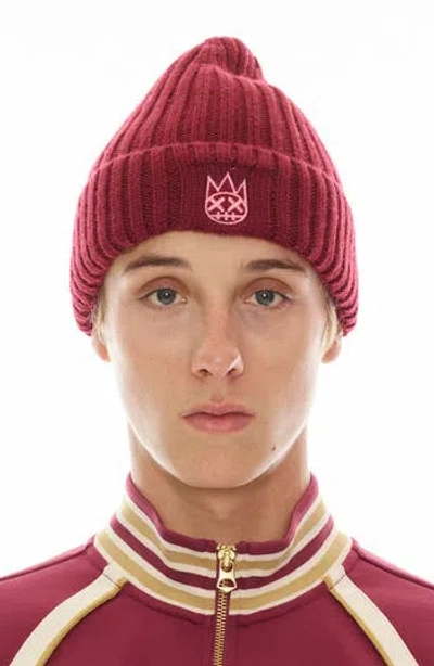 Cult Of Individuality Embroidered Logo Cotton Knit Beanie In Brown