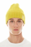 Cult Of Individuality Embroidered Logo Cotton Knit Beanie In Canary